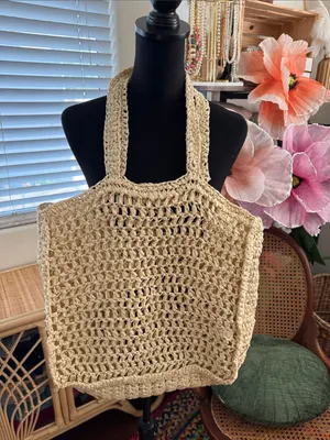 Saie Raffia Tote Beach Market Bag thumbnail 2