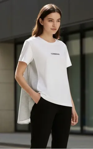 zara women white cotton tunic t-shirt London Sz L thumbnail 1