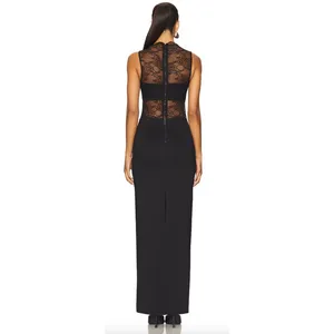 Alice + Olivia Nichol Lace Panel Sleeveless Maxi‎ Dress Black Size 6 NWT thumbnail 10