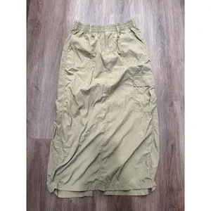 OFFLINE by Aerie Womens Tan Khaki Nylon Cargo Maxi Skirt Elastic Waist Size M thumbnail 2