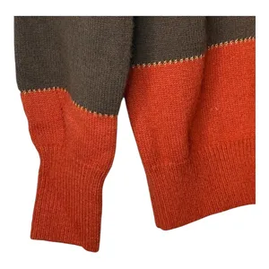 Colorblock Striped Sweater Womens Small Multicolor Earth Tone Gold Trim‎ thumbnail 4
