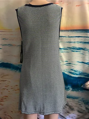 Skye’s The Limit Women’s Striped V-Neck Sleeveless Dress Petite LG NWT thumbnail 2