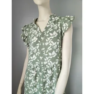 NWT Floral Midi Dress Stretch Pocket Ruffle Sleeve Flowy Boho Cottagecore MEDIUM thumbnail 5