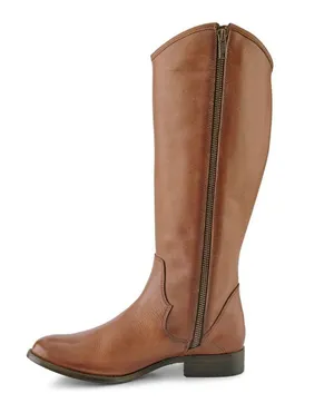FRYE Leather Tall Boots in Cognac Brown, Western Inside Zip Size 5 NEW thumbnail 5