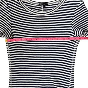 Theory Onissa Striped 100% Cotton Ribbed Mini Dress Small Navy White Coastal EUC thumbnail 5