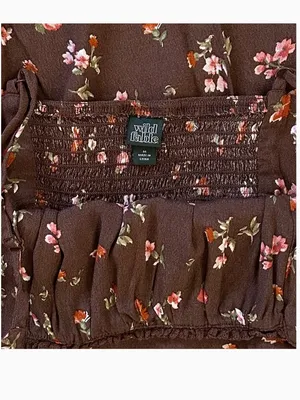 Brown Floral Mini Dress thumbnail 9
