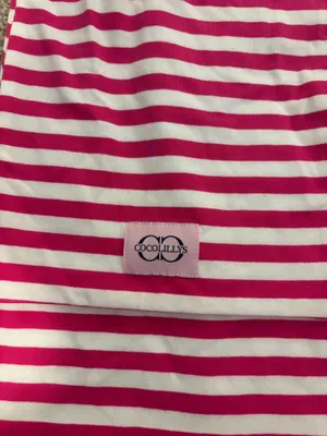 Coco Lily’s pink and white stripe scarf thumbnail 2