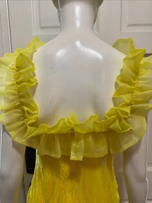 Banjul Yellow Sequin Ruffle Strap Mini Dress thumbnail 12