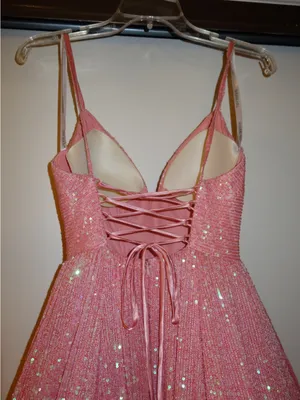 Authentic Sherri Hill 54261 Coral Glitter Ballgown pageant Prom Dress Size 0 thumbnail 5
