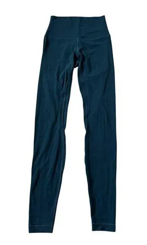 Lululemon Blue Stretch Athletic Yoga Leggings Women Size 2 | 67-32 thumbnail 1