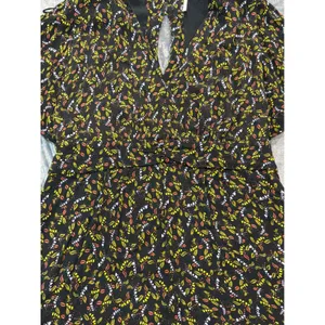 Free People Romper Womens Black Floral Leaf Print Open Back Flutter Sleeve 12 thumbnail 10