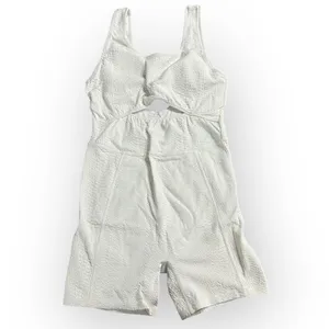 GIGI C Sawyer Romper Women's Medium Ivory Sleeveless Scoop Back Cutout Short New thumbnail 3
