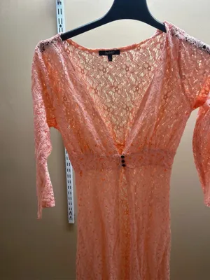 Impulsive Size Large Peach Cover Up Knitted 3 Button Closure Long Sleeve. New thumbnail 8