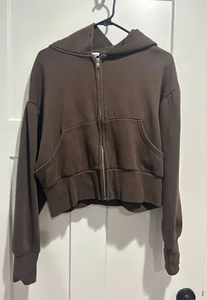 90 Degrees by Reflex brown cropped zip up thumbnail 1