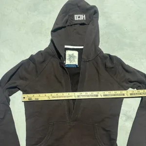 Hollister V-Neck Hoodie Pullover Bella Swan Y2K Aesthetic SZ Medium Brown Top thumbnail 3