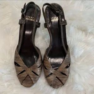 Stuart Weitzman strappy brown heels size 7.5‎ thumbnail 2