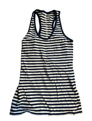 Pact racer back striped blue tank size small thumbnail 1