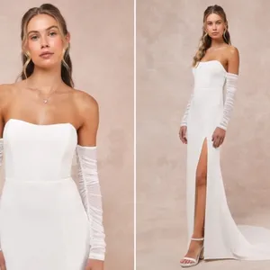 LULUS Bridal Wedding Sophisticated Elegant Corset Off the Shoulder Mermaid Gown thumbnail 2