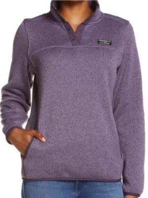 L.L. BEAN Sweater Fleece Pullover In Muted Purple Size Large thumbnail 1