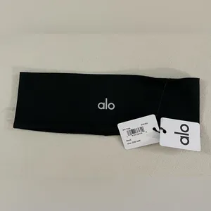 Alo Yoga NWT Performance Conquer Black Headband thumbnail 6