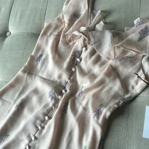 NWT LPA The Label Revolve Pink Ruffle Lavender‎ Floral Maxi Dress Size Medium thumbnail 4