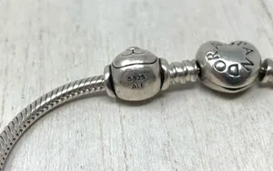 Pandora 3 charm sterling silver bracelet thumbnail 8