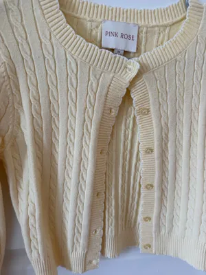 Pink Rose Light Yellow Cardigan thumbnail 3