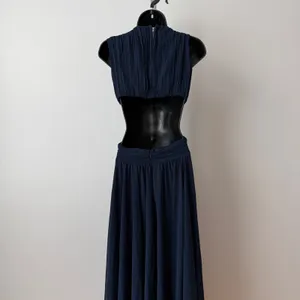 Lulus‎ sz S Navy Blue Vivid Imagination Cutout Maxi Dress Plunging Luxury NWOT thumbnail 11