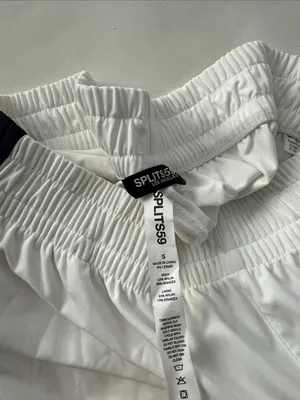 SPLITS59 Maxie Rigor Track Pant Wide Leg in White / Indigo Blue Small $178 thumbnail 7