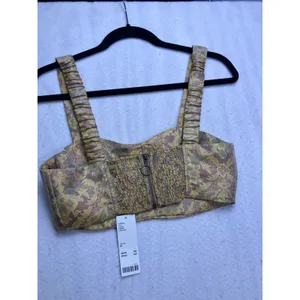 Urban‎ Outfitters Bustier Top Womens Medium Gold NWT Brocade Floral Corset Crop thumbnail 7