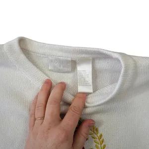 Vintage Koret‎ Cream Nautical Embroidered Crest Cotton Sweater Small Preppy thumbnail 5