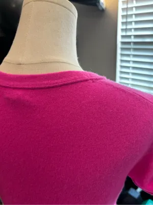 J.Crew 100% Cashmere Short Sleeve Sweater Pink Crewneck Size Large thumbnail 5