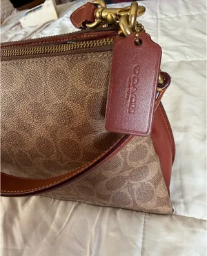 Coach Double Zip Shoulder Signature  Canvas Handbag  thumbnail 13