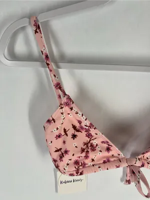 Kulani Kinis Angel Baby Bralette Bikini Top Pink Floral Size S NWT thumbnail 3