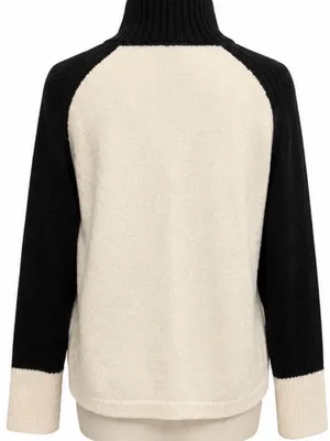 Sanctuary Black Ivory Colorblock Turtleneck Sweater Size L thumbnail 3