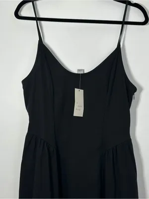 Target A New Day Black Midi Dress Size Small NWT Spaghetti Strap Fit & Flare thumbnail 2