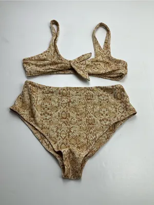 Show‎ Me Your Mumu High-Waisted Reptile Snake Print Bikini Set Womens XL Swim thumbnail 1