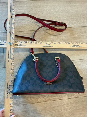 NEW Coach Katy Satchel Signature Canvas Brown Red with Wallet 2558 thumbnail 2