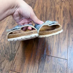 Birkenstock • Papillio Madrid Birko-Flor sandals slides blue argyle plaid thumbnail 9