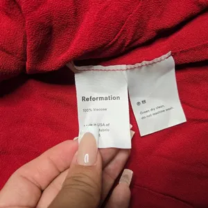 Reformation Collins Wrap Red‎ Dress Size: XS thumbnail 6