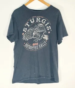 78th Sturgis Motorcycle Rally Distressed Black Graphic Tee T-shirt Womens M thumbnail 1