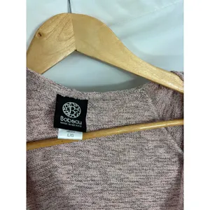 Bobeau Knit V Neck Light Pink Lightweight Hoodie Size Large thumbnail 3