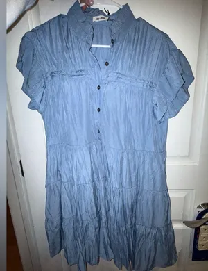 Day + Moon Blue Button-Down Dress thumbnail 4