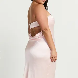 Showpo Charlita Strapless Cowl Back Satin‎ Maxi Dress Women’s Sz 16 NWT thumbnail 3