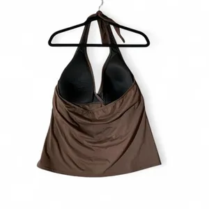 Lands'‎ End Brown Halter Tankini Top Padded V-Neck Swimwear Size 18 398468 thumbnail 2