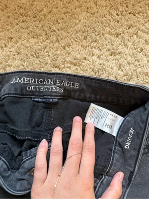 American Eagle Outfitters Black High-Rise Ripped Skinny Jeans thumbnail 2