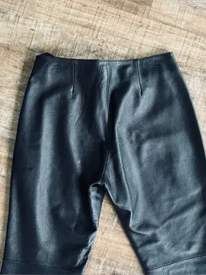 Moda International Black Leather Boot Cut Pants size 10 (15"W x 32" inseam) thumbnail 6