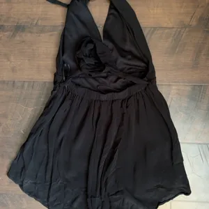 Free People Black Vneck Romper thumbnail 12