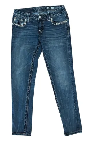 Miss Me Signature Skinny Beaded Sequin Embroidered Jeans Size 29 Y2K thumbnail 1