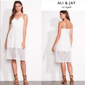 Ali & Jay Bellissimo Midi White Lace Bridal Dress XS NWT thumbnail 2